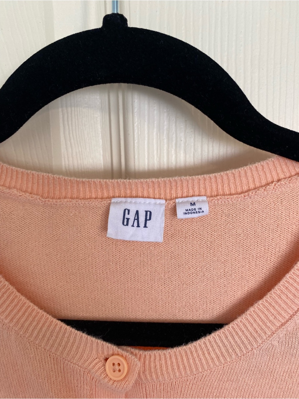 GAP Peach Martini Cotton Crewneck Cardigan Women’s Medium - Picture 4 of 8